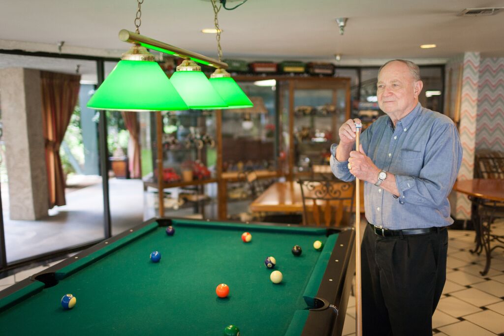 man playing a billiard